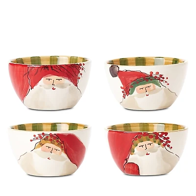 Vietri Old St. Nick Assorted Cereal Bowls, Set of 4
