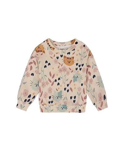 Deux par Deux Girls' Glittering French Terry Sweatshirt - Little Kid, Big Kid