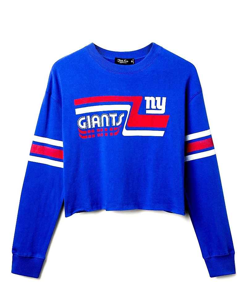 Junk Food Clothing Women's Nfl New York Giants Retro Crop Fleece