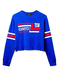 Junk Food Clothing Women's Nfl New York Giants Retro Crop Fleece