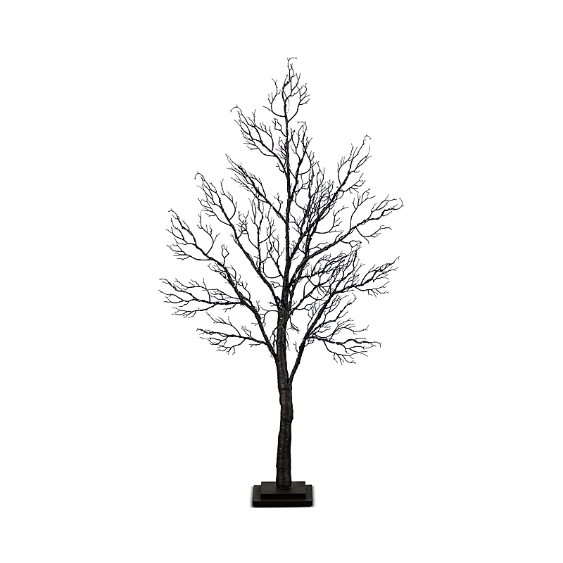 Nearly Natural 4' Pre-Lit Halloween Minimalist Twig Artificial Fall Tree with 160 Orange & Purple Led Lights