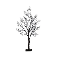 Nearly Natural 4' Pre-Lit Halloween Minimalist Twig Artificial Fall Tree with 160 Orange & Purple Led Lights