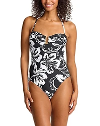 Tommy Bahama Sunset Blooms Bandeau One Piece Swimsuit