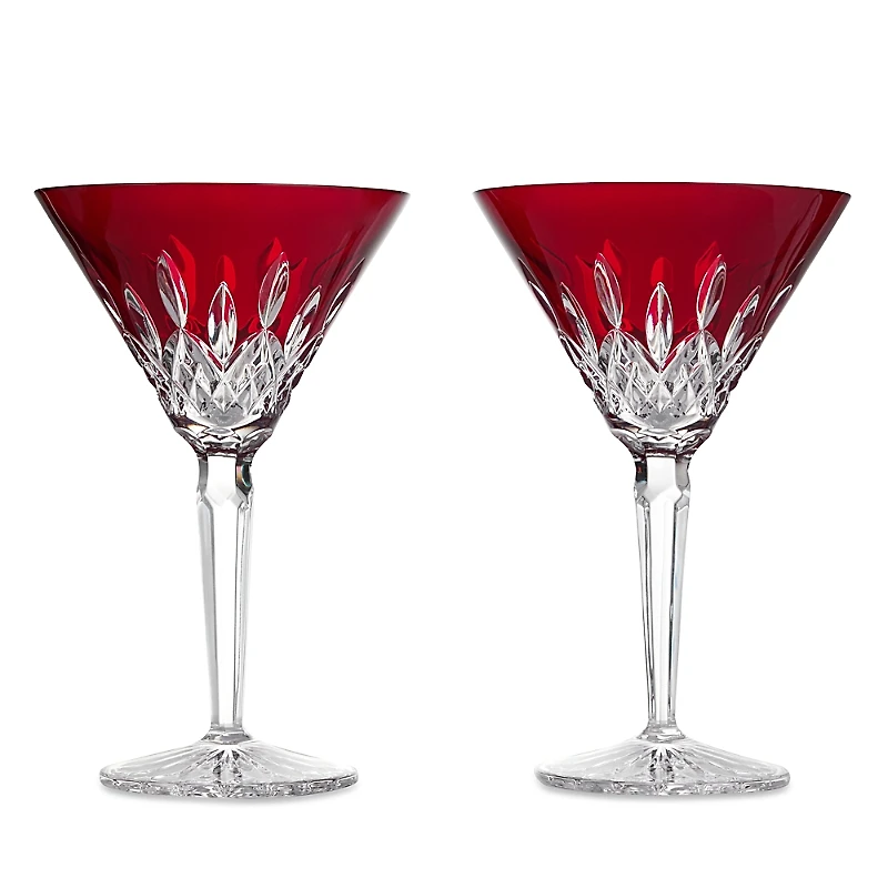 Waterford Lismore Red Martini Glasses, Set of 2