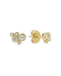 Lagos 18K Yellow Gold Fizz Diamond Bezel Cluster Stud Earrings