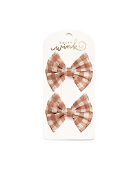 Sweet Wink Girls' Gingham Printed Tulle Bow Clip Set - Little Kid, Big Kid