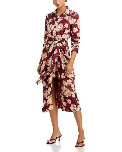 Cinq a Sept Mae Bouquet Jacey Tie Waist Shirtdress