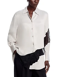 Boss Belacey Lace Detail Button Up Shirt