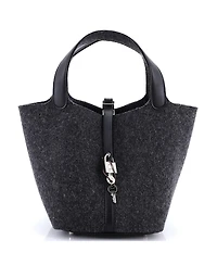 Pre-Owned Hermes Mm Picotin Lock Bag Felt with Leather