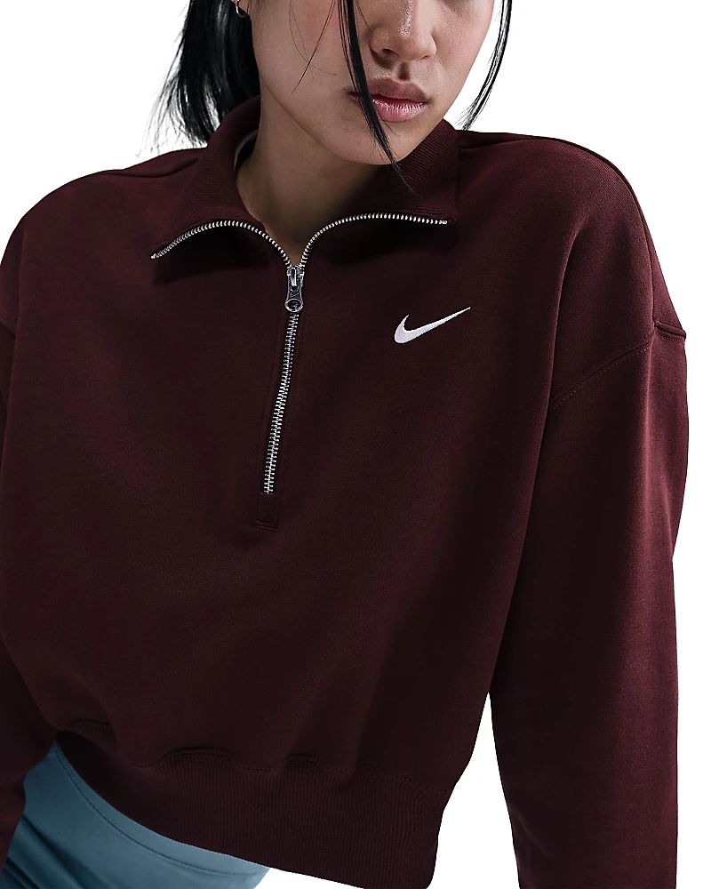 Nike Zip Neck Cropped Sweatshirt