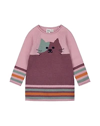 Deux par Girls' Knitted Dress with Cat - Baby