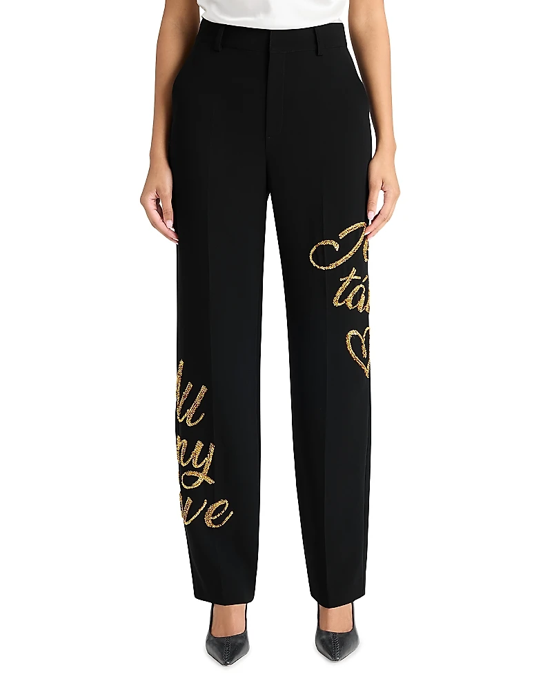 Cinq a Sept Sequin Graphic Pants