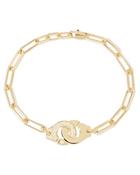 Dinh Van 18K Yellow Gold Menottes Dinh Van Diamond Handcuff Chain Link Bracelet