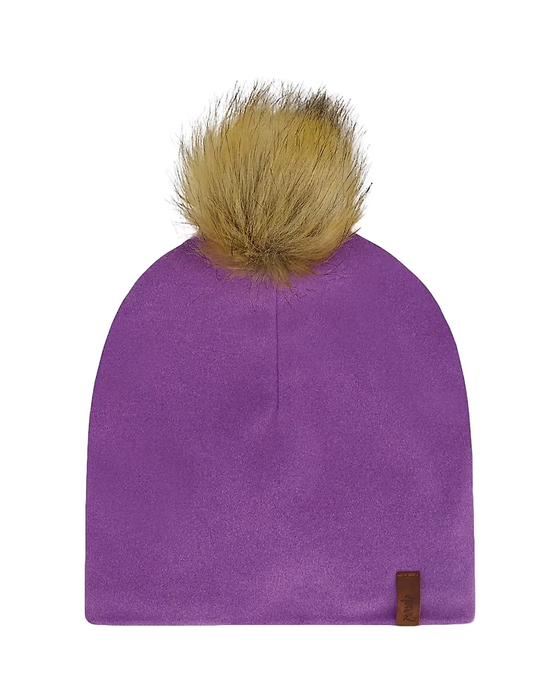 Deux par Deux Girls' Mid-Season Jersey Removable Pompom Hat - Baby