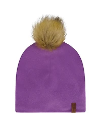Deux par Deux Girls' Mid-Season Jersey Removable Pompom Hat - Baby
