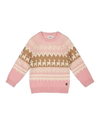 Deux par Girls' Llama Jacquard Sweater