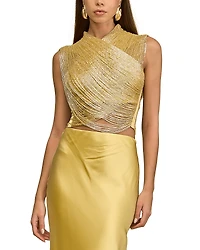 Cult Gaia Haisley Beaded Draped Top