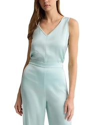 St. John Liquid Satin V Neck Top