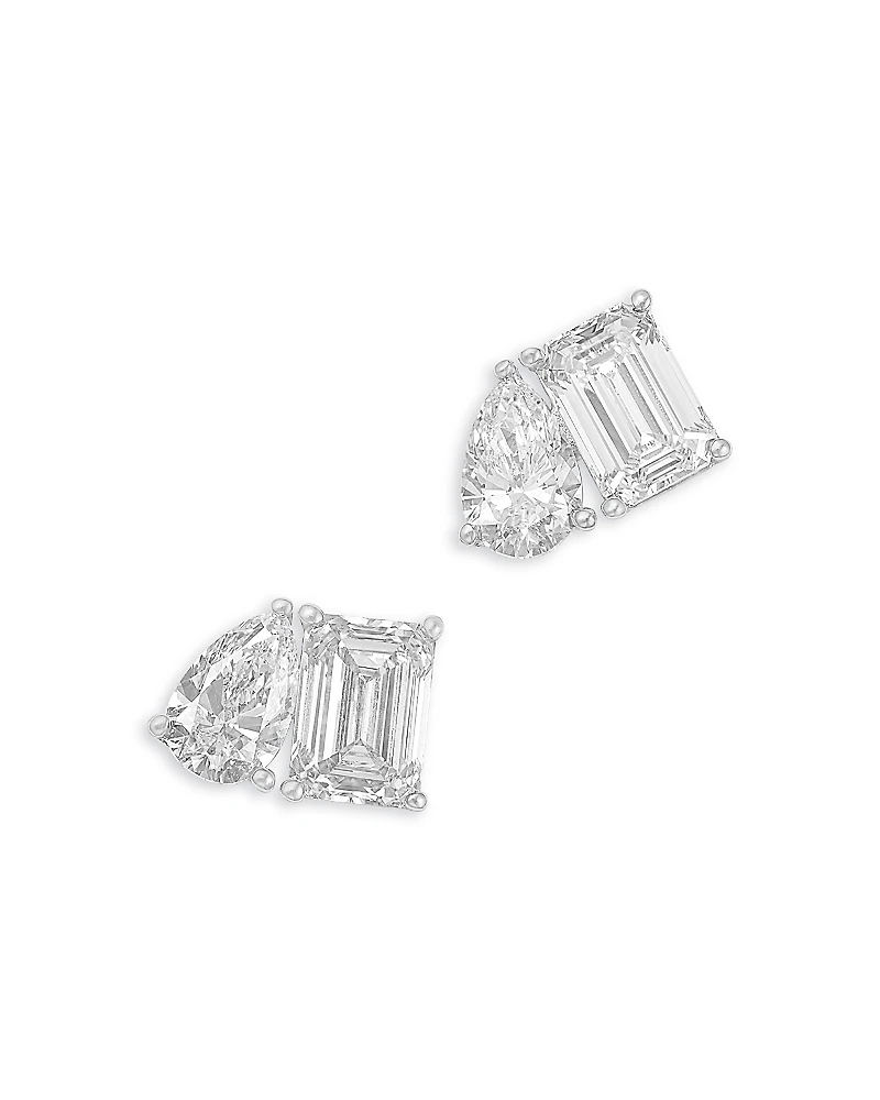 Bloomingdale's Fine Collection Luxe Collection Certified Lab Grown Diamond Toi et Moi Stud Earrings