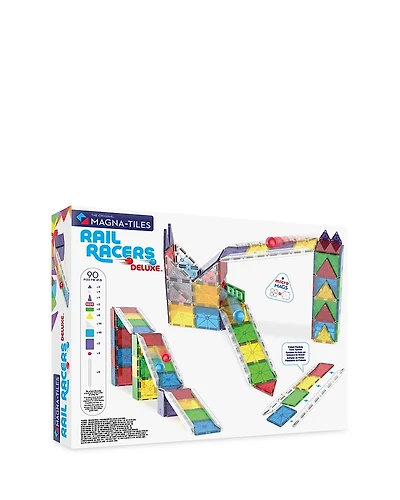 Magna-Tiles Rail Racers Deluxe Magnetic Construction Set, 90 Piece - Ages 3+