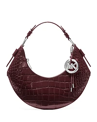 Michael Kors Koa Croc Embossed Leather Shoulder Bag