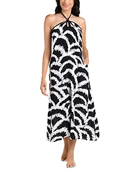 La Blanca Woven Shadows Halter Cover Up Maxi Dress