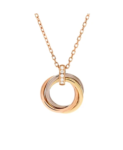 Pre-Owned Cartier Trinity Pendant Necklace 18K Tricolor Gold and Diamonds