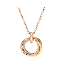 Pre-Owned Cartier Trinity Pendant Necklace 18K Tricolor Gold and Diamonds