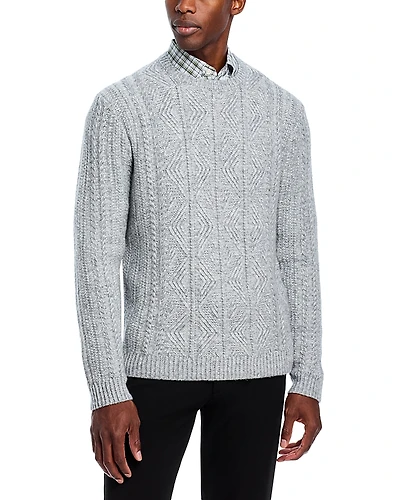 Peter Millar Callum Cable Knit Crewneck Sweater