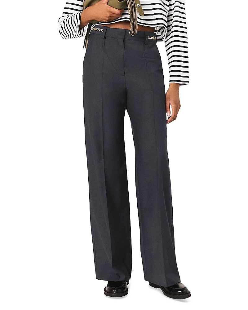 Maje Chain Embellished Suit Trousers