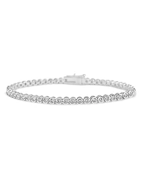 Sterling Forever Cubic Zirconia Bezel Flex Bracelet