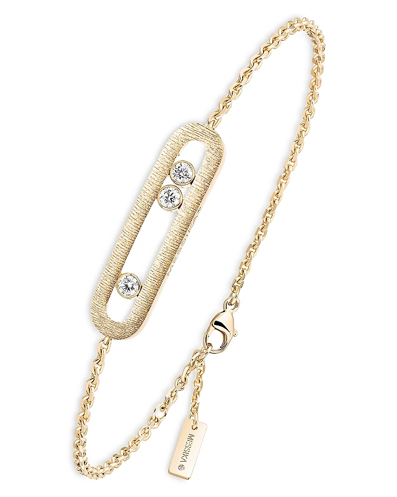 Messika 18K Yellow Gold Move Classique Diamond Polished Oval Chain Link Bracelet