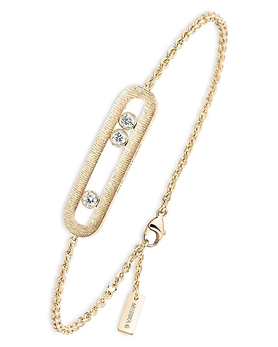 Messika 18K Yellow Gold Move Classique Diamond Polished Oval Chain Link Bracelet