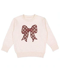 Sweet Wink Girls' Christmas Plaid Bow Patch Sweatshirt
