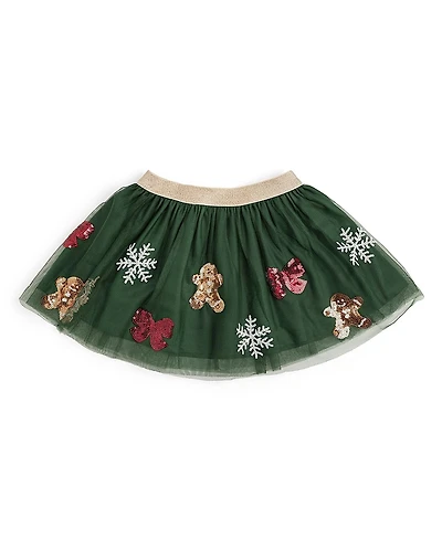 Sweet Wink Girls' Gingerbread Joy Sequin Christmas Tutu Skirt - Little Kid, Big Kid
