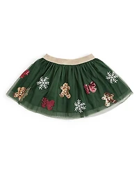 Sweet Wink Girls' Gingerbread Joy Sequin Christmas Tutu Skirt - Little Kid, Big Kid