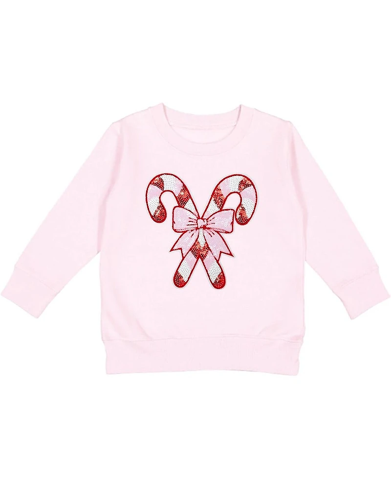 Sweet Wink Girls' Candy Cane Patch Christmas Sweatshirt- Little Kid