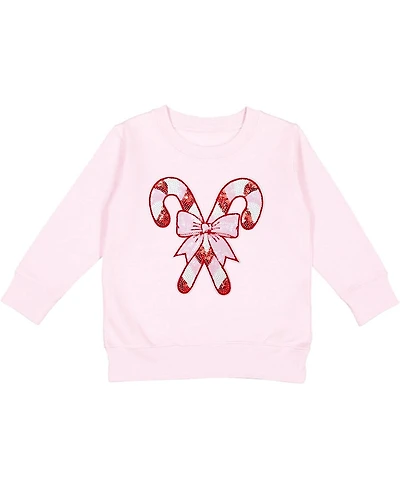 Sweet Wink Girls' Candy Cane Patch Christmas Sweatshirt- Little Kid