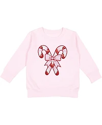 Sweet Wink Girls' Candy Cane Patch Christmas Sweatshirt- Little Kid