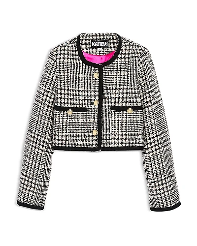 KatieJnyc Girls' Boucle Crop Jacket - Big Kid