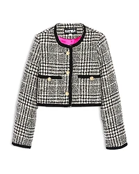 KatieJnyc Girls' Boucle Crop Jacket - Big Kid