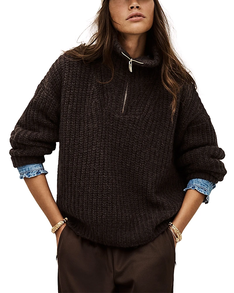 ba & sh Beltane Zip Collar Sweater