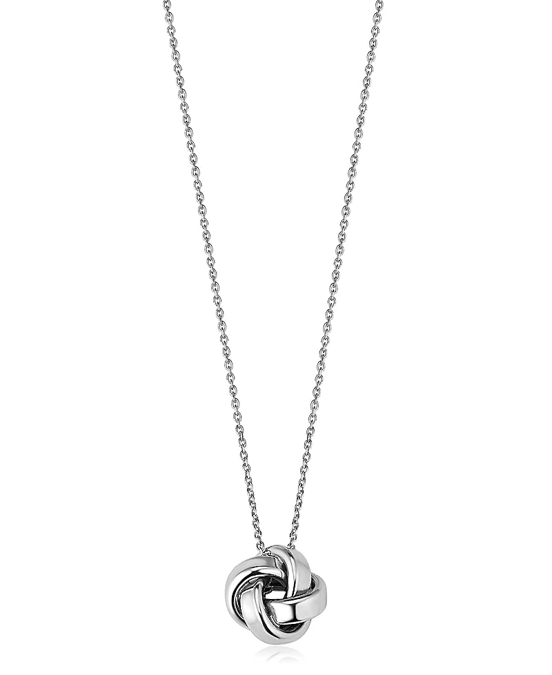 Oradina Sterling Silver Eternal Knot Pendant Necklace