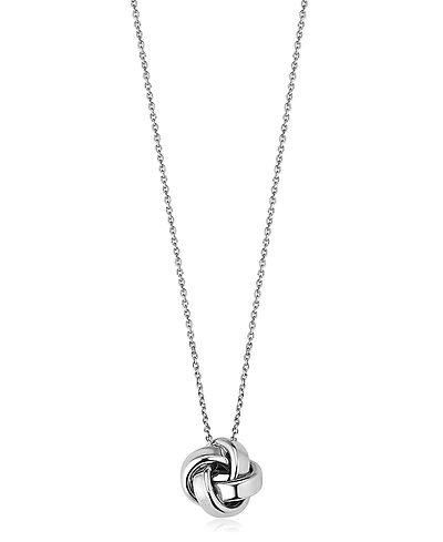 Oradina Sterling Silver Eternal Knot Pendant Necklace