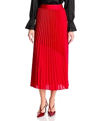T Tahari Pleated Mixed Media Skirt