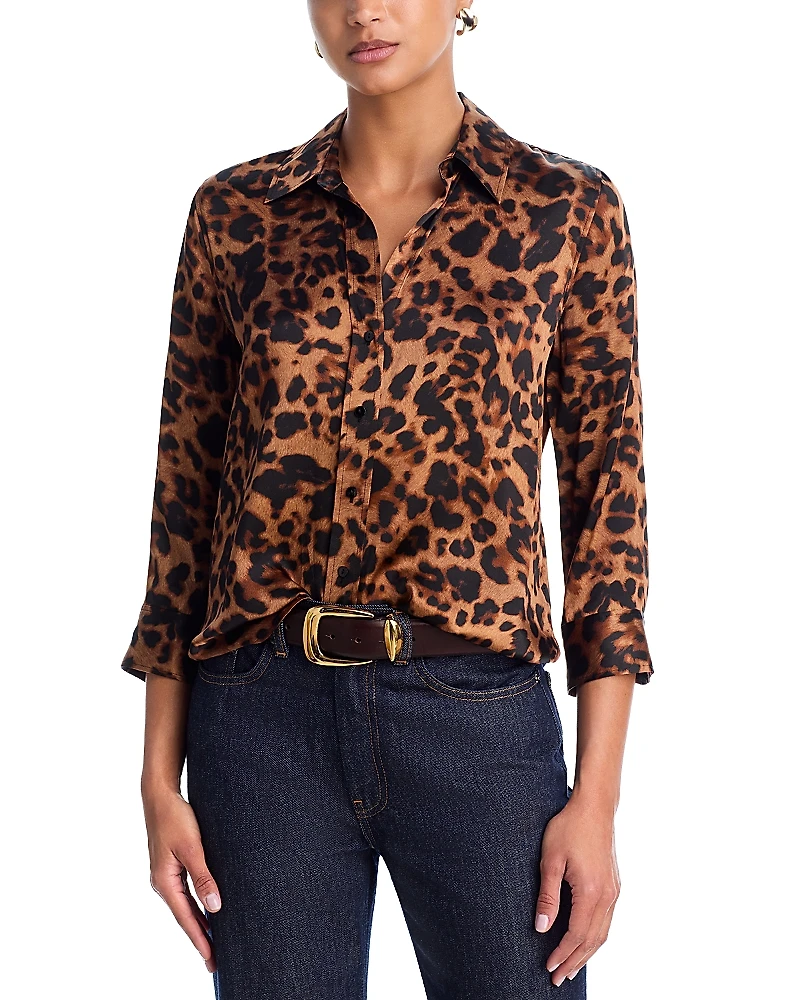 L'Agence Dani Silk Three Quarter Sleeve Blouse