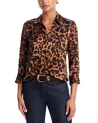L'Agence Dani Silk Three Quarter Sleeve Blouse