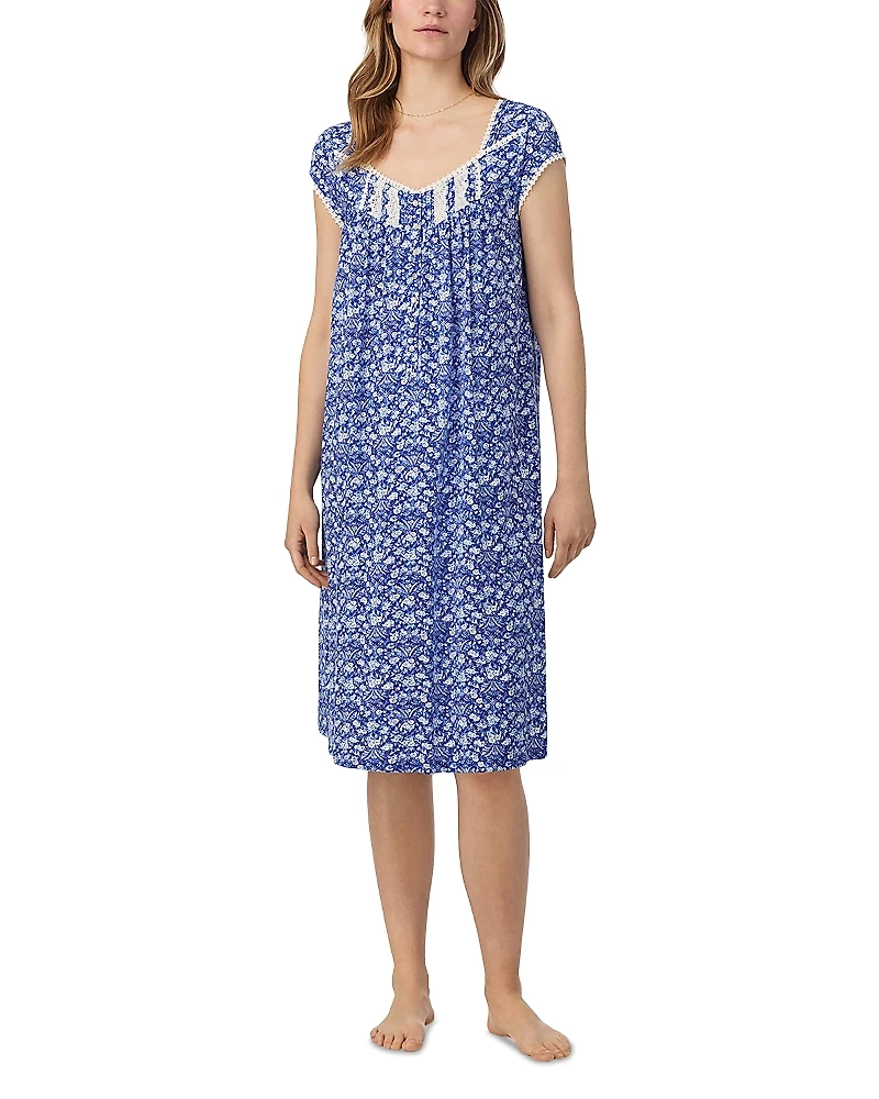 Eileen West Cap Sleeve Floral Waltz Nightgown