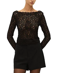 Elodie The Label Alma Lace Boat Neck Top