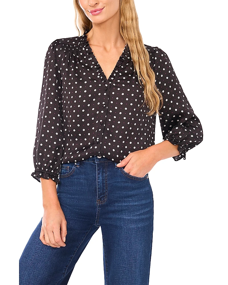 CeCe Printed Blouse